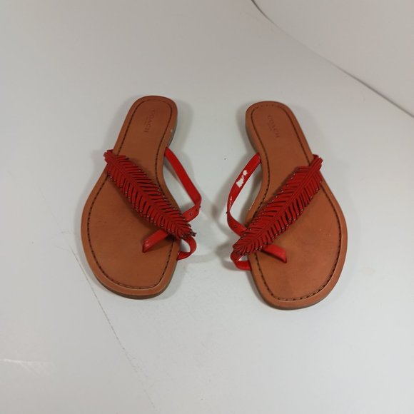Coach Red Feather Sandals - Picture 4 of 12